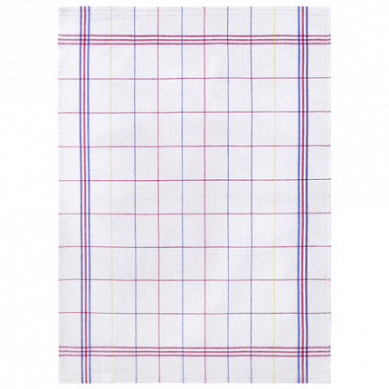 Салфетка универсальная, ХЛОПОК, 47х65 см, белая клетка, легкий цветной контур, ассорти, BOOMHOUSE (БУМХАУС), 700886