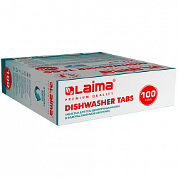 Таблетки для посудомоечных машин 100 шт. LAIMA PREMIUM QUALITY "All in 1", растворимая оболочка, ИТАЛИЯ, 607609