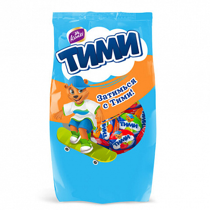 Конфеты желейные KONTI "Timi" Mix со вкусами яблока, апельсина и малины, 1000 г, пакет, 15880