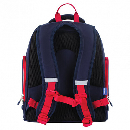 Рюкзак BRAUBERG CLASSIC, легкий каркас, премиум материал, "Lion", синий, 37х32х21 см, 228829