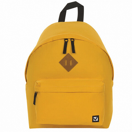Рюкзак BRAUBERG СИТИ-ФОРМАТ один тон, универсальный, желтый, 41х32х14 см, 225378