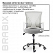 Кресло BRABIX "Wings MG-306", пластик белый, хром, сетка, серое, 532012