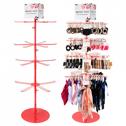 Стойка-вертушка настольная MONTE VITA, 108х44см, 4 ряда, 22 крючка, 507506