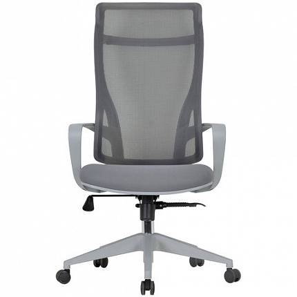 Кресло офисное CHAIRMAN CH 577, эргономичная спинка, серый пластик, сетка/ткань, серое, 7146057