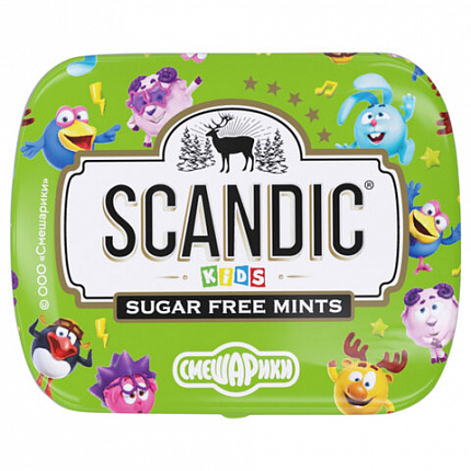Драже освежающие SCANDIC без сахара со вкусом "Яблоко", 14 г.