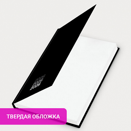 Ежедневник датированный 2026 145х215 мм, А5, STAFF, ламинированная обложка, "Black style", 117325