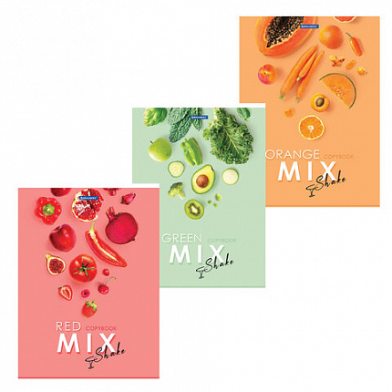 Тетрадь А4, 80 л., BRAUBERG, скоба, клетка, обложка картон, "Mix", 404046