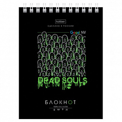 Блокнот МАЛЫЙ ФОРМАТ А6, 40 л., гребень, картон, клетка, HATBER, "Проект "Капланопись", 090639, 40Б6В1гр