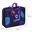 Папка на молнии с ручками BRAUBERG А4, 1 отделение, полиэстер, 80 мм, "Neon cat", 271482