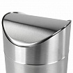 Урна настольная 1,2 литра для мусора с качающейся крышкой, d 12х16,5 см, нержавеющая сталь, LAIMA, 601618