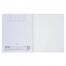 Тетрадь А5 96 л., HATBER, гребень, клетка, Soft-touch ламинация, SoloMatte "Черный бархат", 092869, 96Т5лВ1гр
