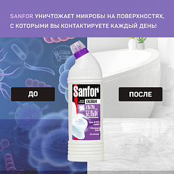 Чистящее средство 750 г, SANFOR Chlorum (Санфор Хлорный), мгновенное отбеливание, гель, 1880