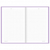 Блокнот А5 134х206 мм, 80 л., твёрдый, клетка, BRAUBERG "Minimal", сиреневый, 116440
