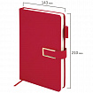 Ежедневник недатированный, А5, 143х210 мм, BRAUBERG "Dainty", под кожу, магнитная застежка, 160 л., красный, 117142