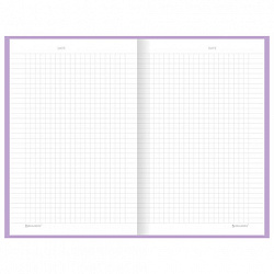 Блокнот А5 134х206 мм, 80 л., твёрдый, клетка, BRAUBERG "Minimal", сиреневый, 116440