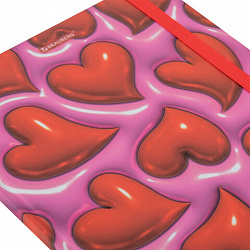 Дневник 1-11 класс 48 л., твердый, BRAUBERG, матовая ламинация, резинка, закладка-ляссе, с подсказом, "Сердечки", 107241