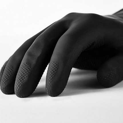 Перчатки латексные MANIPULA "КЩС-1", двухслойные, размер 10, XL (очень большой), черные, L-U-03/CG-942
