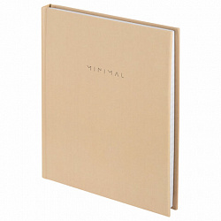 Блокнот МАЛЫЙ ФОРМАТ 110х147 мм, А6, 80 л., твердый, клетка, BRAUBERG "Minimal", бежевый, 116446