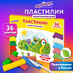 Пластилин классический ЮНЛАНДИЯ "ВЕСЁЛЫЙ ШМЕЛЬ", 36 цветов, 720 грамм, СО СТЕКОМ, ВЫСШЕЕ КАЧЕСТВО, 106434