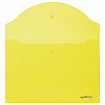 Папка-конверт с кнопкой ЮНЛАНДИЯ, А4, до 100 листов, прозрачная, желтая, 0,18 мм, 228668