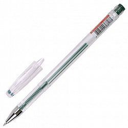 Ручка гелевая BRAUBERG "EXTRA", ЗЕЛЕНАЯ, корпус прозрачный, узел 0,5 мм, линия 0,35 мм, 143904