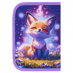 Пенал BRAUBERG KIDS, 1 отделение, 2 откидные планки, 21х14 см, "Chilling fox", 274544