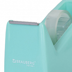 Диспенсер для клейкой ленты шириной до 26 мм, МЯТНЫЙ (лента в подарок!), утяжеленный большой, BRAUBERG, 701461