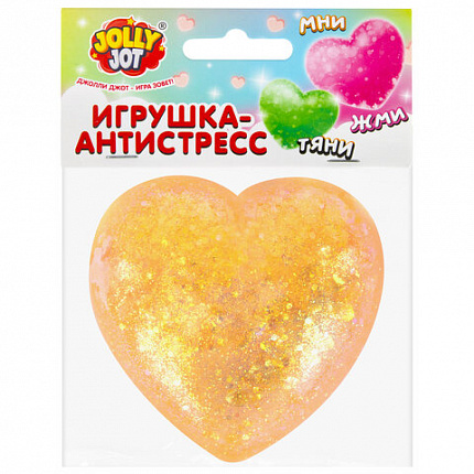 Игрушка-антистресс "СТЕКЛЯННОЕ СЕРДЦЕ", 5 см, ассорти 4 цвета, дисплей, JOLLY JOT (ДЖОЛЛИ ДЖОТ), 665808