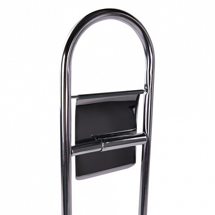 Ершик для унитаза СТОЙКА + держатель туалетной бумаги, сталь/пластик, зеркальный, LAIMA, 607433