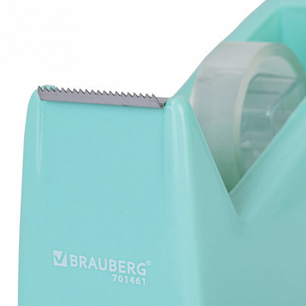 Диспенсер для клейкой ленты шириной до 26 мм, МЯТНЫЙ (лента в подарок!), утяжеленный большой, BRAUBERG, 701461