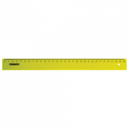 Линейка пластиковая 30 см, ПИФАГОР, прозрачная, неоновая, ассорти, 210609