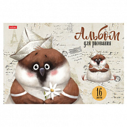 Альбом для рисования А4 16 л., скоба, обложка картон, HATBER, 205х290 мм, "Зоозаврики", 079713, 16А4В