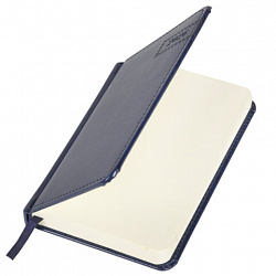 Ежедневник датированный 2026, МАЛЫЙ ФОРМАТ 100х150 мм, А6, BRAUBERG "Imperial", под кожу, синий, 117255