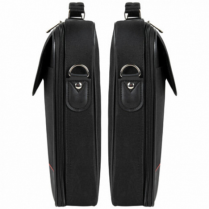 Сумка-портфель BRAUBERG с отделением для ноутбука 13-14", "Profi", откидная крышка, черная, 37х28х7 см, 240440