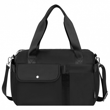 Сумка дорожная HEIKKI HANDY (ХЕЙКИ), карман на молнии, багажная лента, черная, 38х16х25 см, 273874