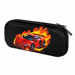 Пенал ЮНЛАНДИЯ, 1 отделение, 1 откидная планка, карман, EVA покрытие soft-touch, 22х10х5 см, "Fiery Road", 273187