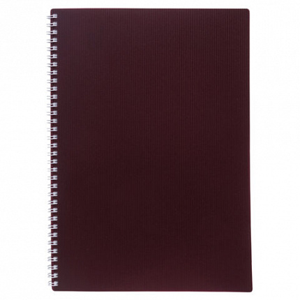 Тетрадь обложка пластик, А4, 80 л., гребень, клетка, HATBER, "VELVET" Бордо, 081564, 80Т4В1гр_01606