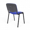 Стул для персонала и посетителей "ИЗО", черный каркас, ткань черно-синяя, В-12/С-14
