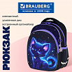Рюкзак BRAUBERG OPTIMA, 2 отделения, с брелоком, "Сияющий котик", 36х27х18 см, 274417