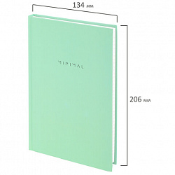 Блокнот А5 134х206 мм, 80 л., твёрдый, клетка, BRAUBERG "Minimal", мятный, 116443
