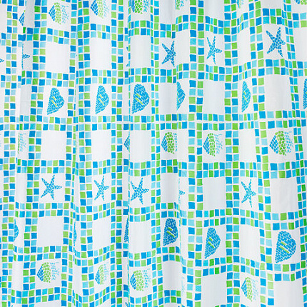 Шторка для ванной PEVA, 180х180 см, кольца в комплекте, дизайн ассорти, МОРЕ, PRIMILA (ПРИМИЛА), 700074