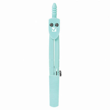 Циркуль BRAUBERG GEOMETRY, 120 мм, пастельно-бирюзовый цвет, защитный колпачок, пластиковый пенал, 210697