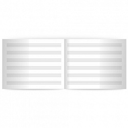 Тетрадь для нот А5, 24 л., обложка мелованный картон, горизонтальная, на скобе, BRAUBERG, "Музыка", 404639