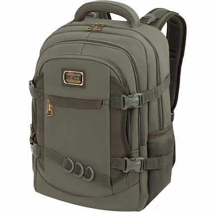 Рюкзак HEIKKI DESERTED (ХЕЙКИ) универсальный, 3 отделения, эргономичный, багажная лента, хаки, 47х33х17 см, 273877