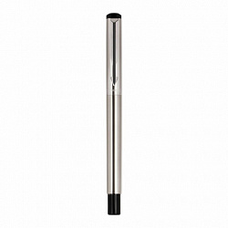 Ручка перьевая PARKER "Vector Stainless Steel", корпус серебристый, детали из нержавеющей стали, синяя, S0029690