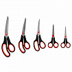Ножницы BRAUBERG SOFT GRIP НАБОР 5 штук (140, 170, 190, 220, 240 мм), эргономичные черно-красные ручки, ВЫГОДНАЯ УПАКОВКА, 238410