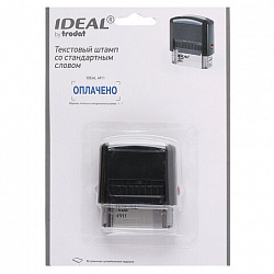 Штамп стандартный "ОПЛАЧЕНО", оттиск 38х14 мм, синий, TRODAT IDEAL 4911 DB-1.2, 161487/214130