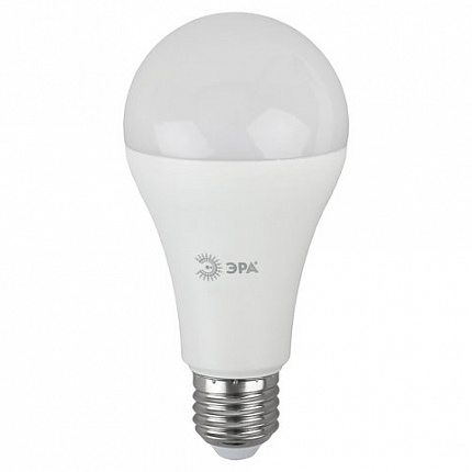Лампа светодиодная ЭРА, 21 (175) Вт, цоколь E27, груша, теплый белый, 25000 ч, smdA65-21w-827-E27