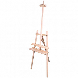 Мольберт напольный из сосны Лира с полкой, 170х55х70 см, высота холста до 107 см, BRAUBERG ART CLASSIC, 192261