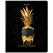 Тетрадь А5, 48 л., BRAUBERG, скоба, клетка, матовая ламинация, фольга, "Black&Gold" (микс в спайке), 404370